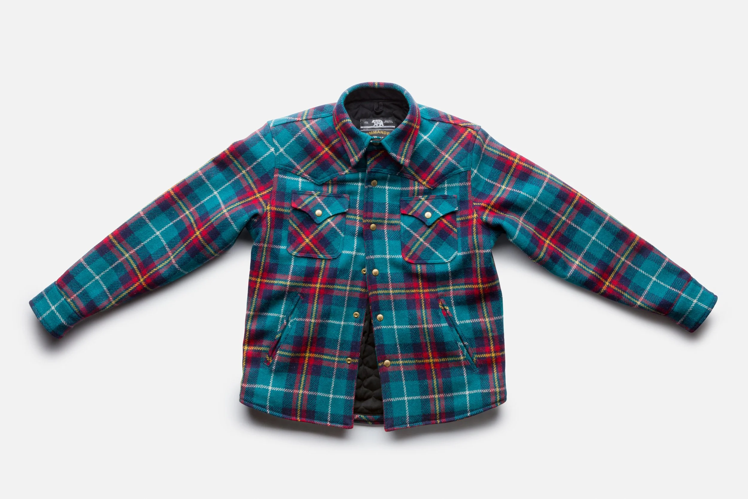 the BLACK BEAR BRAND psychedelic blue hand woven Harris Tweed